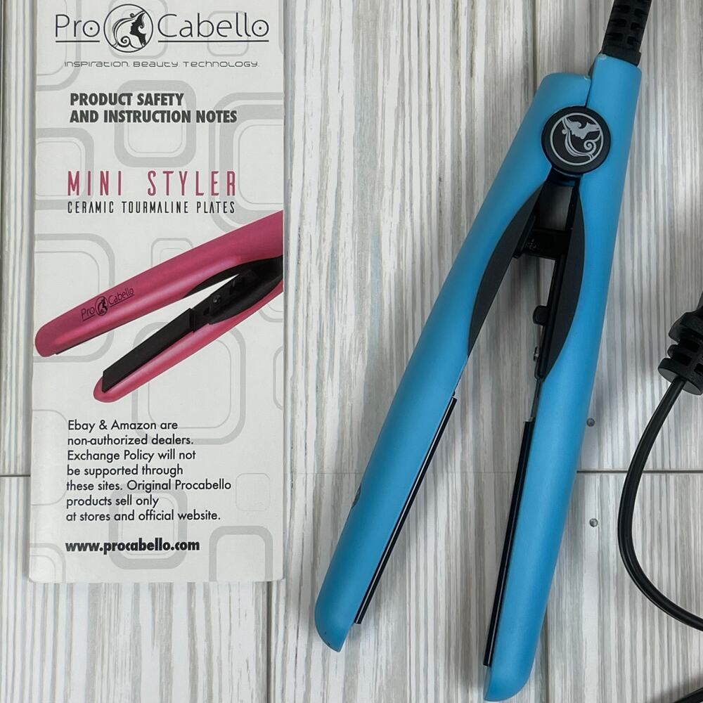 F0076 Pro Cabello Mini Styler Sky Baby Blue, Ceramic Tourmaline Plates